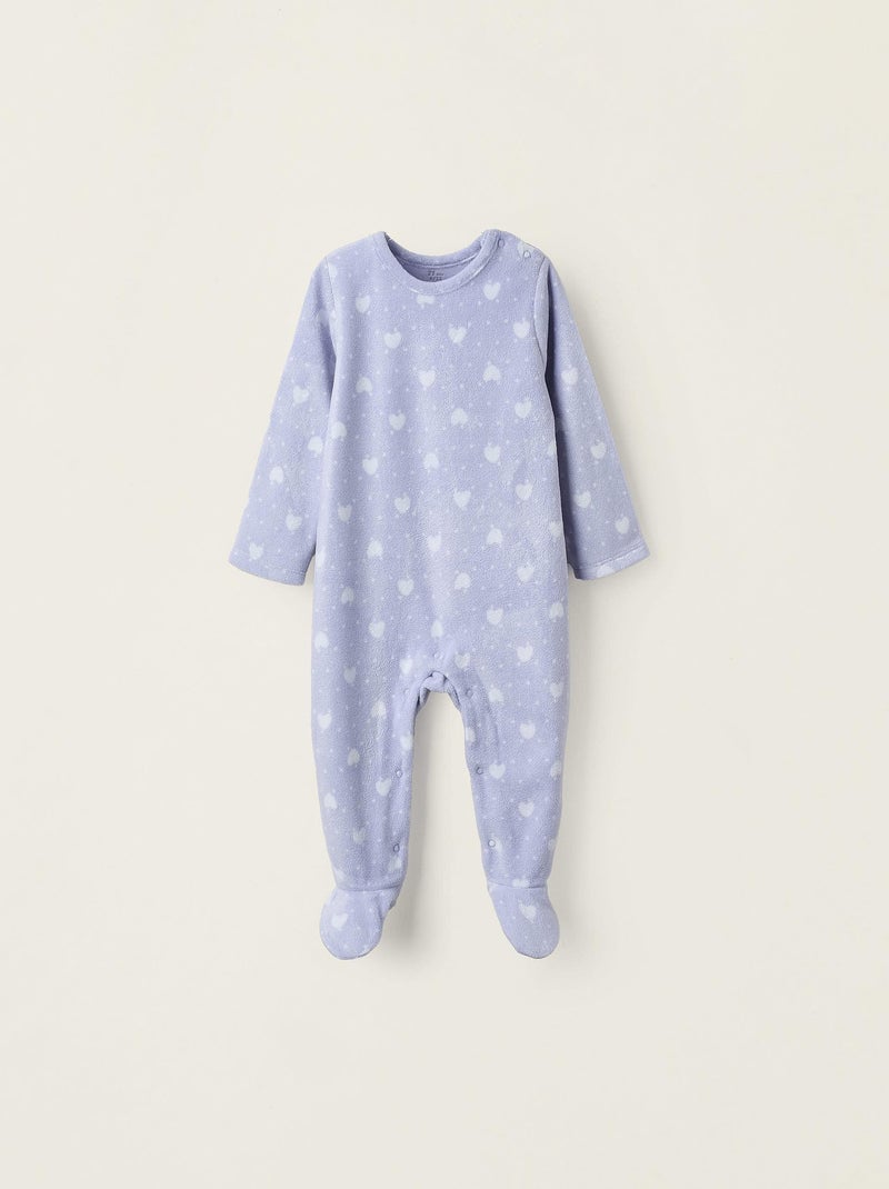 Pyjama polaire, motif de cœurs SCRAPBOOKING Bleu - Kiabi