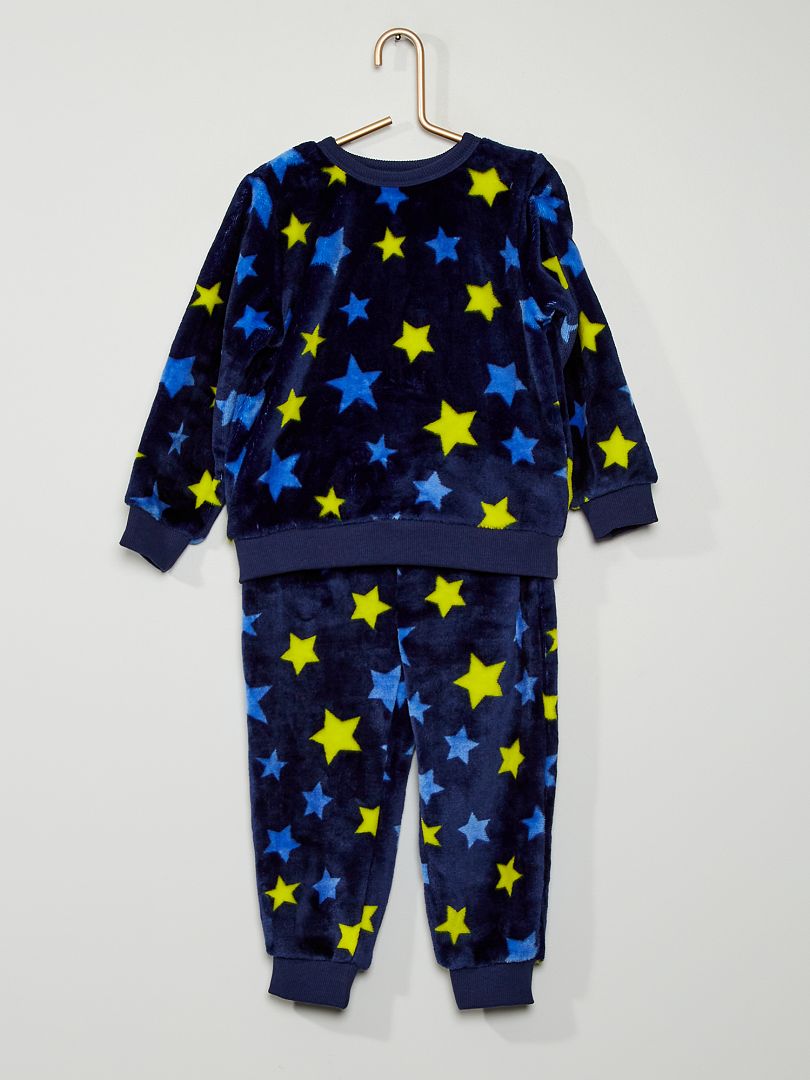 Pyjama polaire motif 'étoile' bleu marine - Kiabi