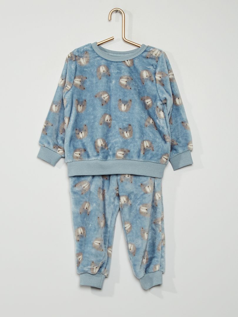 Pyjama polaire ours BLEU - Kiabi