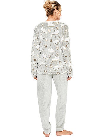 Pyjama polaire pantalon top manches longues artic