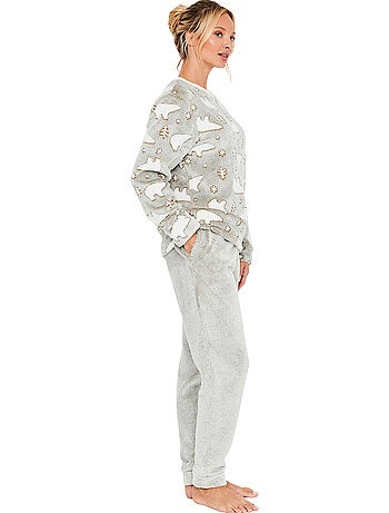 Pyjama polaire pantalon top manches longues artic