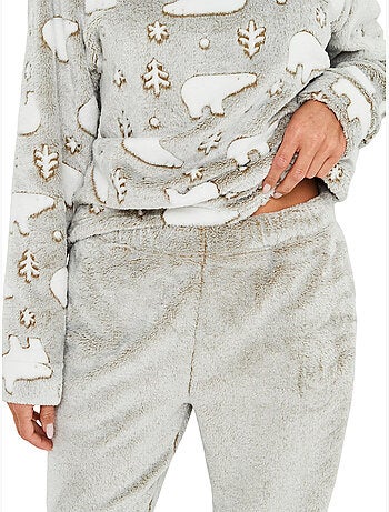Pyjama polaire pantalon top manches longues artic