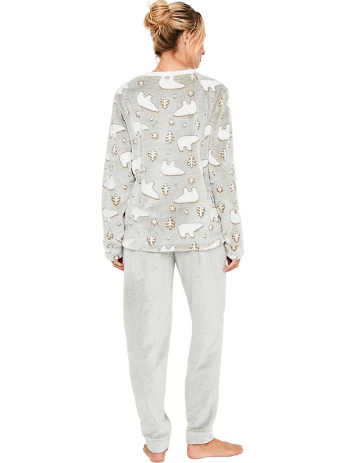 Pyjama polaire pantalon top manches longues artic - Kiabi