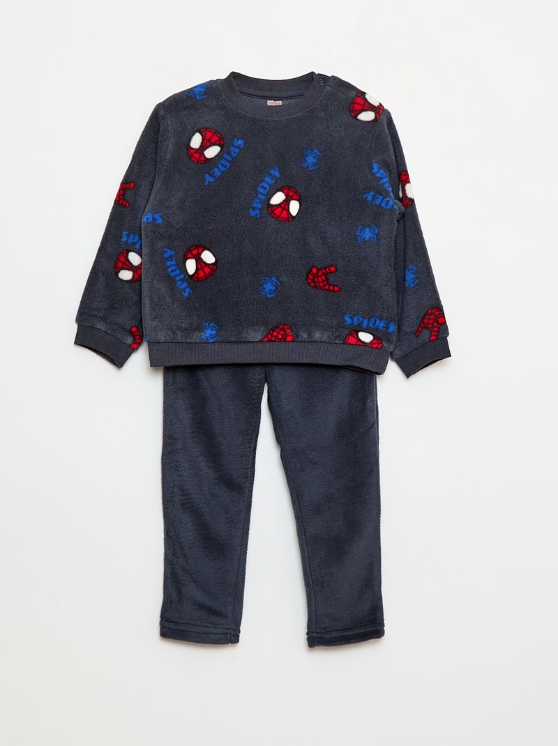 Pyjama polaire signé 'Spider-Man' 'Marvel' - 2 pièces Bleu - Kiabi