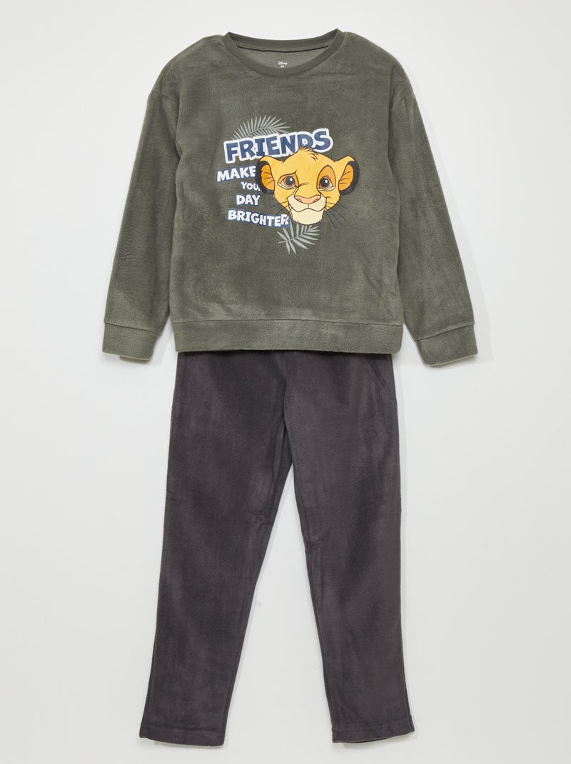 Pyjama polaire 'Simba' 'Le Roi Lion' 'Disney'  - 2 pièces Vert/gris - Kiabi