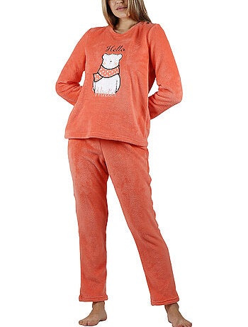 Pyjama polaire tenue pantalon top manches longues Hello Winter