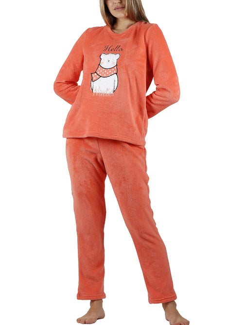 Pyjama polaire tenue pantalon top manches longues Hello Winter - Kiabi