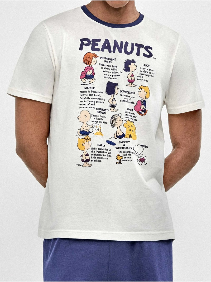 Pyjama pour homme à motif Peanuts Ecru - Kiabi