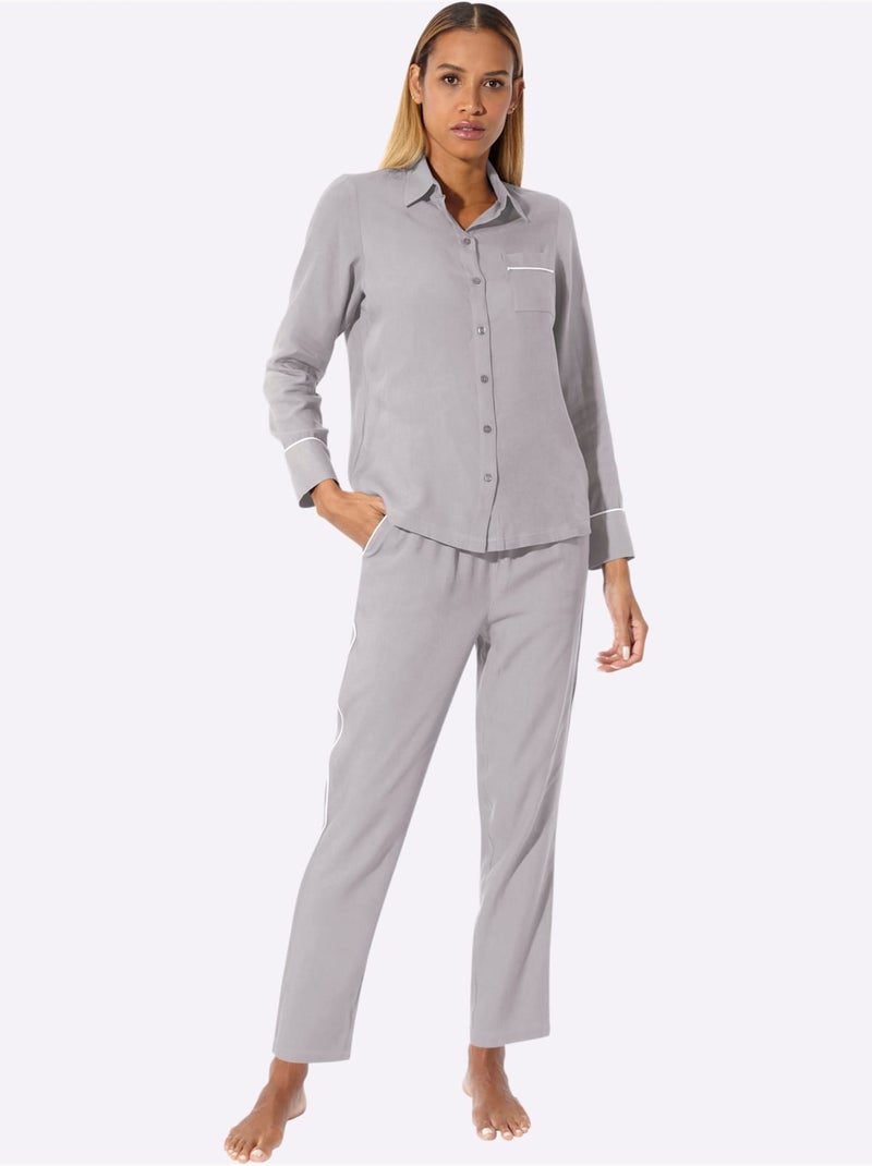 Pyjama Qualité Tissée - Taille Standard - Witt Noir Ecru Gris - Kiabi