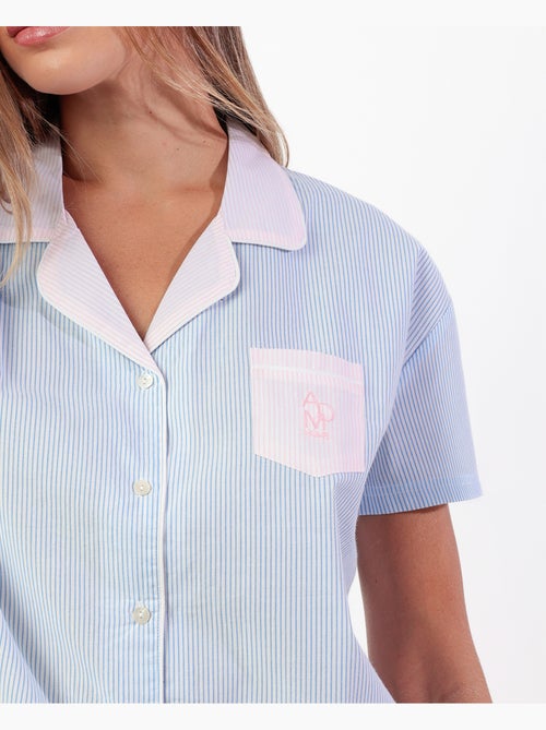 Pyjama rayé à manches courtes pour femme ADMAS HOME - Kiabi Pyjama rayé à manches courtes pour femme ADMAS HOME - Kiabi