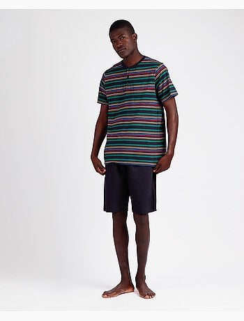 Pyjama rayé à manches courtes pour homme DIVER Never Stop Rolling