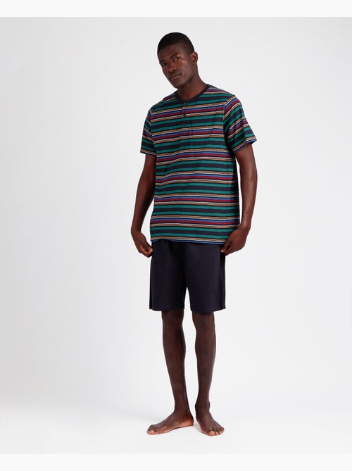 Pyjama rayé à manches courtes pour homme DIVER Never Stop Rolling - Kiabi