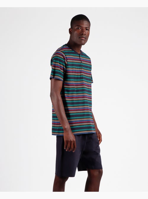 Pyjama rayé à manches courtes pour homme DIVER Never Stop Rolling - Kiabi