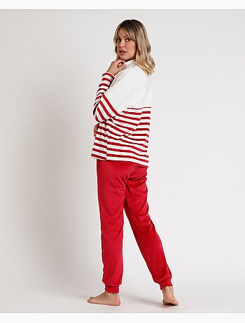 Pyjama rayé à manches longues pour femme Disney King Mickey