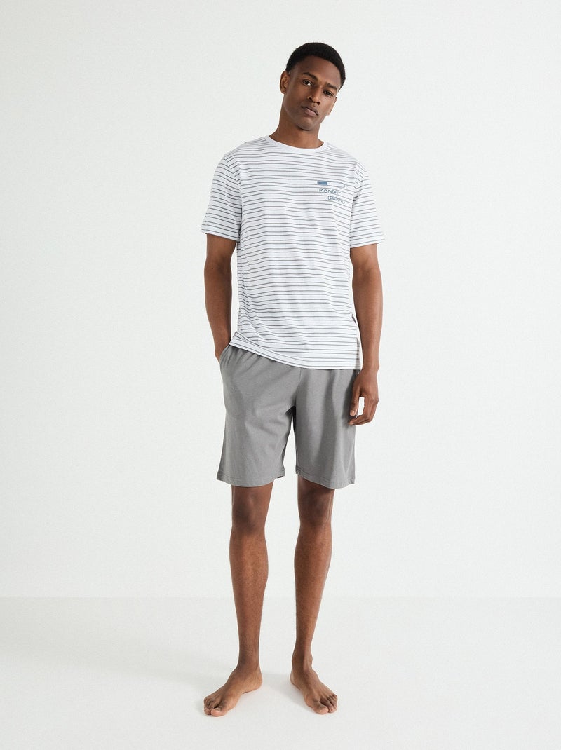 Pyjama rayé MO Fashion Blanc - Kiabi