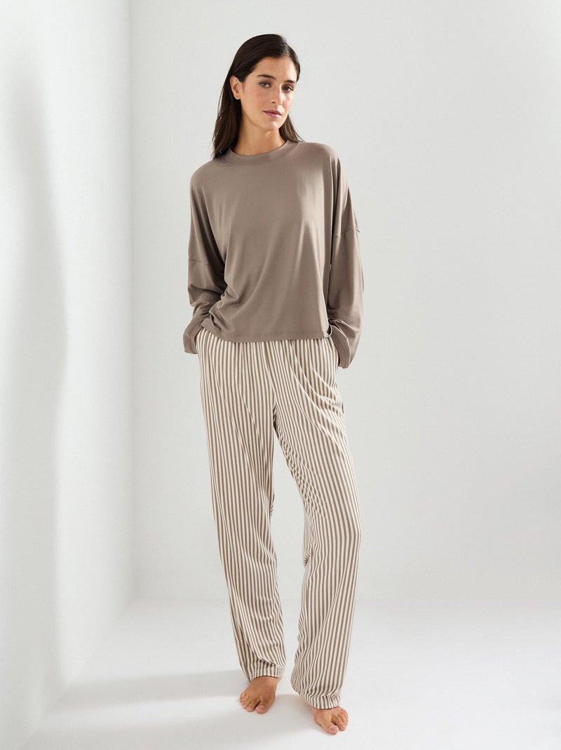 Pyjama rayé, MO Fashion - Gris - 0.00€ - Kiabi