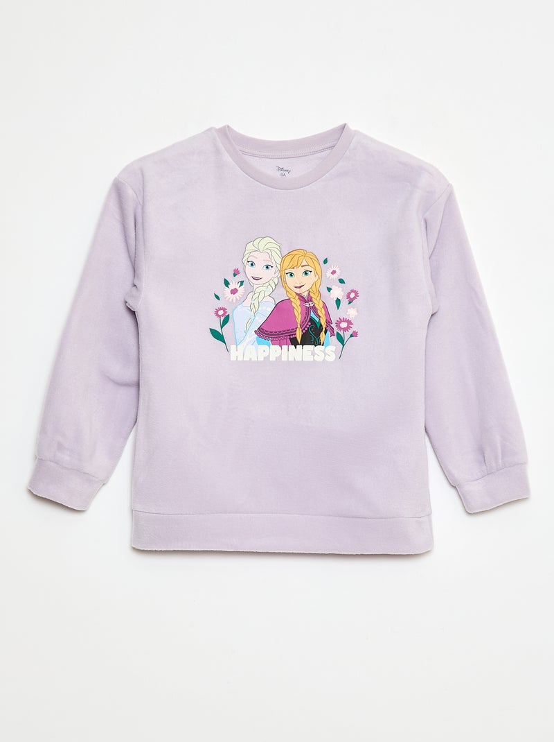 Pyjama 'Reine des neiges' 'Disney' en polaire pièces Violet Kiabi