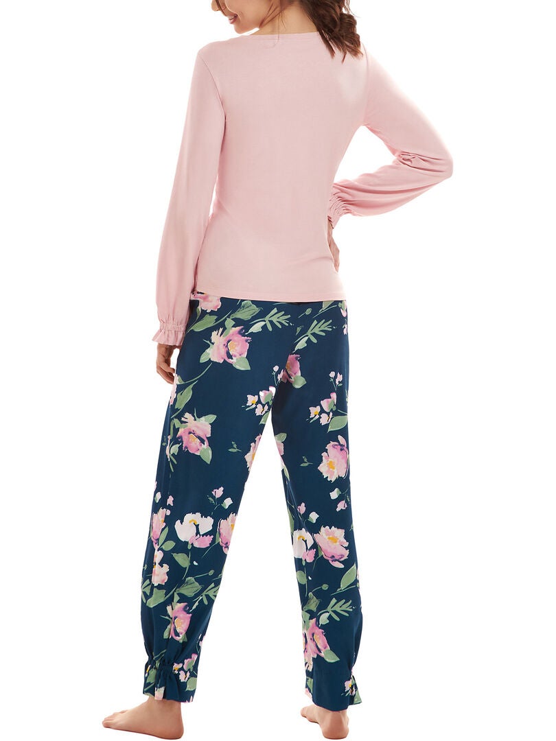 Pyjama Ensemble Haut Et Bas Manches Longues Femme Merry Style - Confort Doux Et Chaud En Coton, 91LW1
