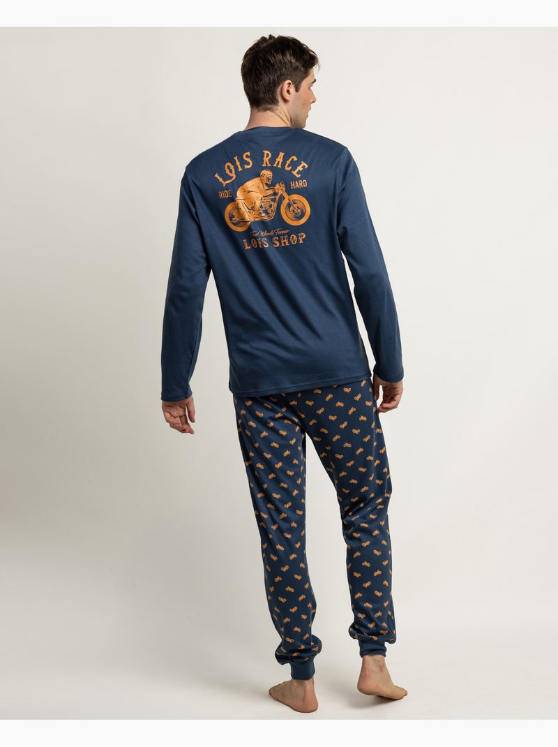 Pyjama Roadster à manches longues pour homme LOIS Bleu - Kiabi