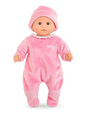 Pyjama rose et bonnet pour poupon 30 cm