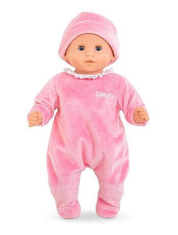 Pyjama rose et bonnet pour poupon 30 cm