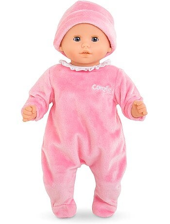 Pyjama rose et bonnet pour poupon 30 cm