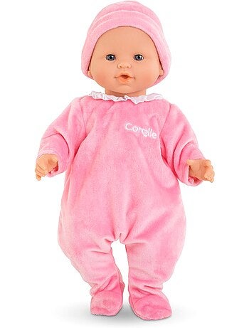 Pyjama rose et bonnet pour poupon 36 cm