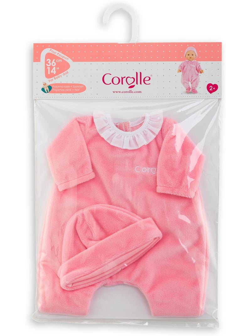 Pyjama rose et bonnet pour poupon 36 cm Blanc - Kiabi