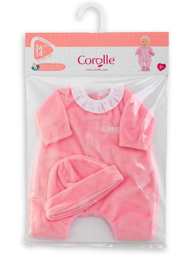 Pyjama rose et bonnet pour poupon 36 cm Blanc - Kiabi