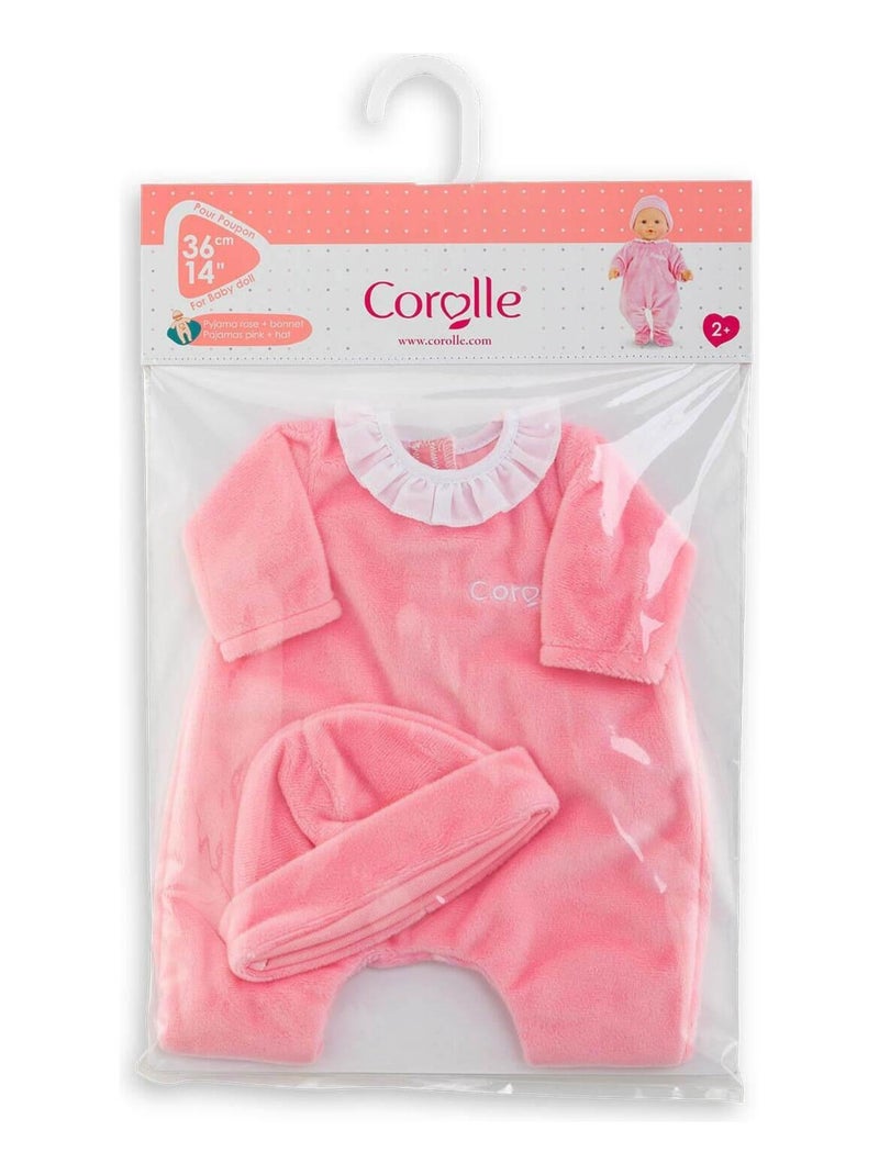 Pyjama rose et bonnet pour poupon 36 cm N/A - Kiabi