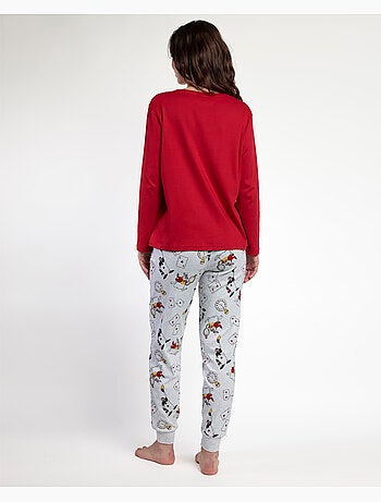 Pyjama rouge à manches longues Alice au pays des merveilles pour femme Disney
