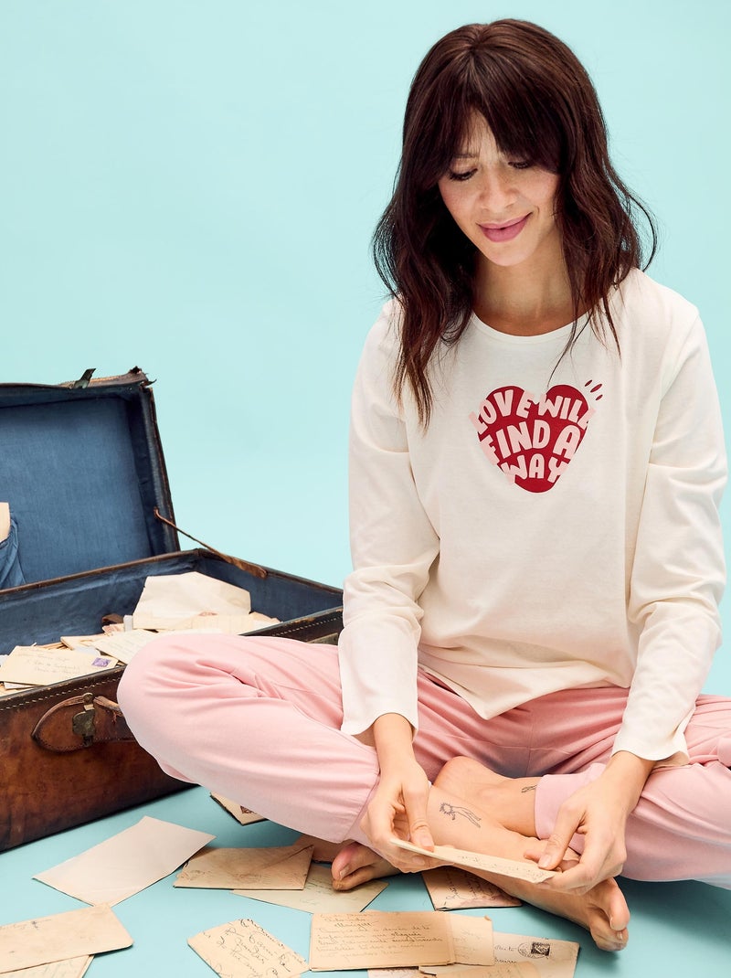 Pyjama Saint Valentin Blanc - Kiabi
