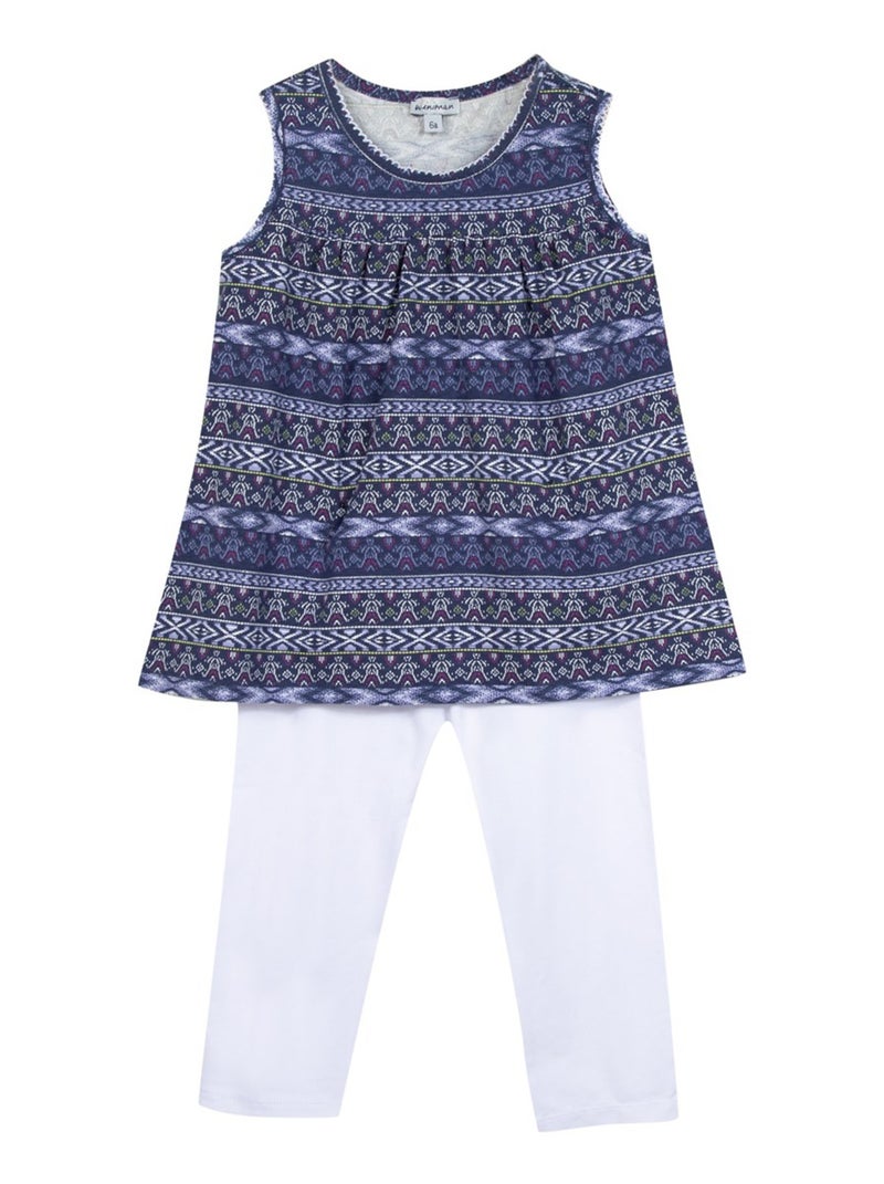 Pyjama Sans Manche Et Legging Court 'miniman' Bleu marine - Kiabi