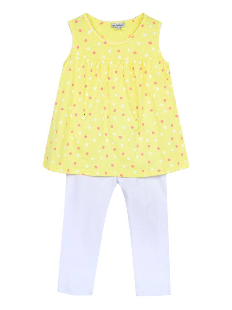 Pyjama Sans Manche Et Legging Court 'miniman' Jaune - Kiabi