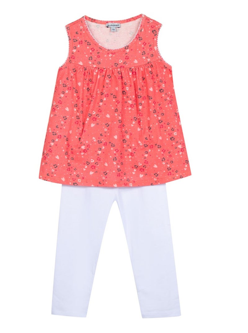 Pyjama Sans Manche Et Legging Court 'miniman' Rose fushia - Kiabi