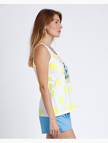 Pyjama sans manches à pois pour femme Disney