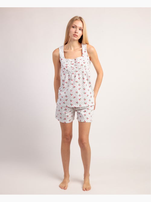 Pyjama sans manches cerise pour femme ADMAS - Kiabi Pyjama sans manches cerise pour femme ADMAS - Kiabi