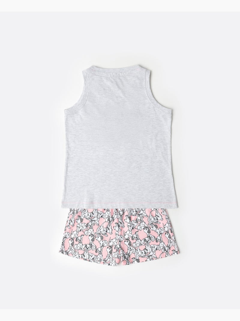 Pyjama sans manches Disney Dalmatiens pour filles Gris chiné - Kiabi