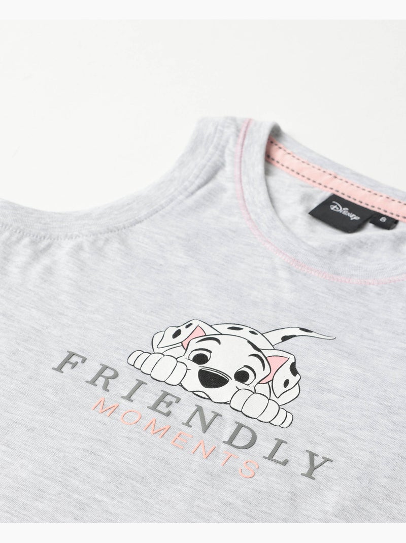 Pyjama sans manches Disney Dalmatiens pour filles Gris chiné - Kiabi