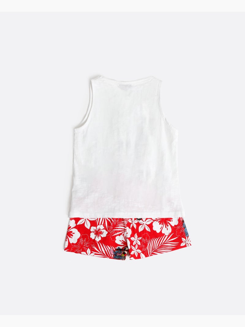 Pyjama sans manches Disney Lilo & Stitch pour fille Rouge - Kiabi
