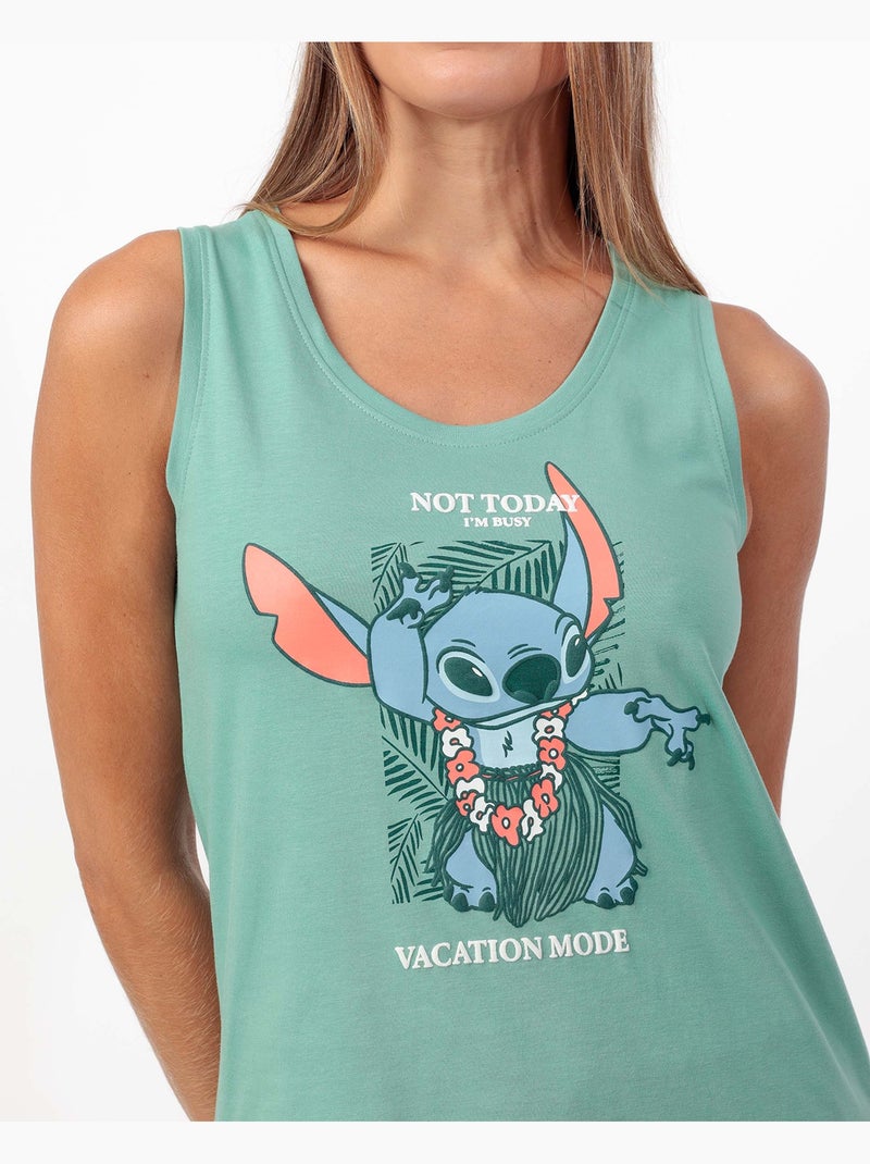 Pyjama sans manches mode vacances pour femme Disney Vert - Kiabi