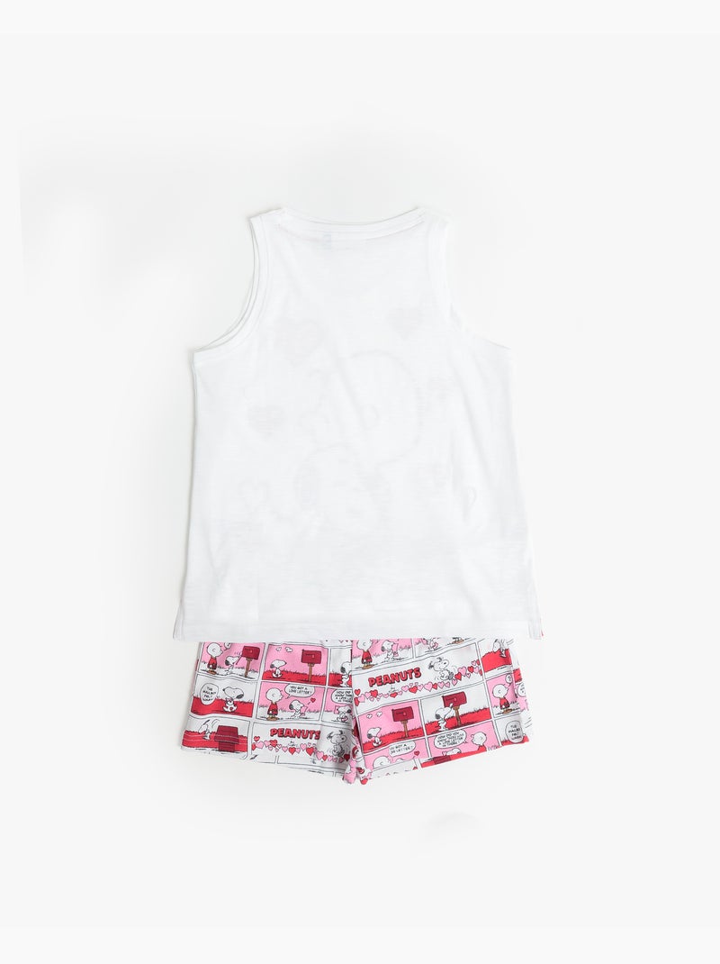 Pyjama sans manches PEANUTS Love Valentines pour filles Blanc - Kiabi