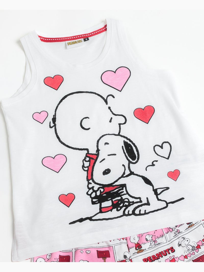 Pyjama sans manches PEANUTS Love Valentines pour filles Blanc - Kiabi