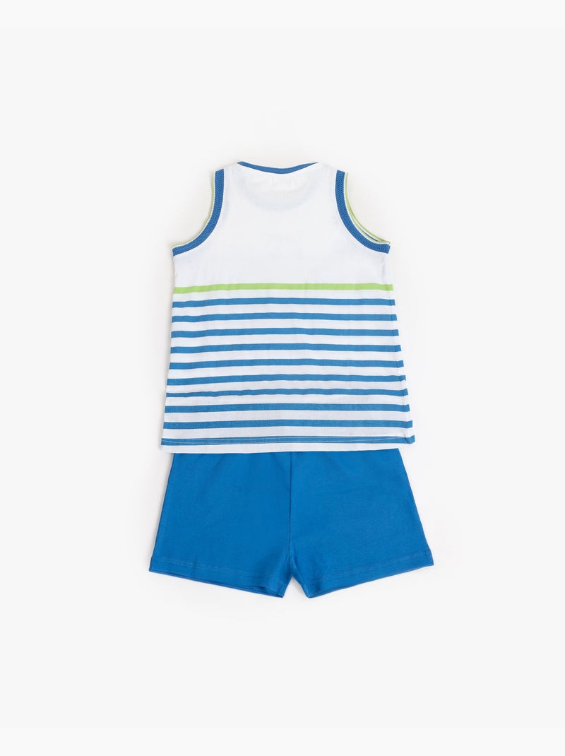 Pyjama sans manches PEANUTS Tennis Club pour filles Bleu - Kiabi