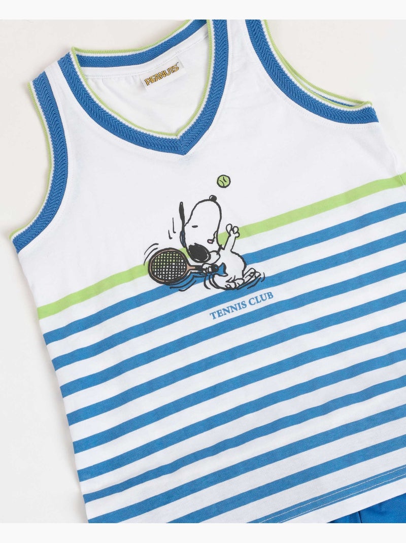 Pyjama sans manches PEANUTS Tennis Club pour filles Bleu - Kiabi