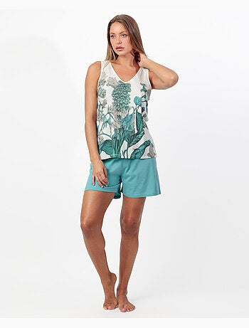 Pyjama sans manches pour femme ADMAS GARDEN, couleur menthe