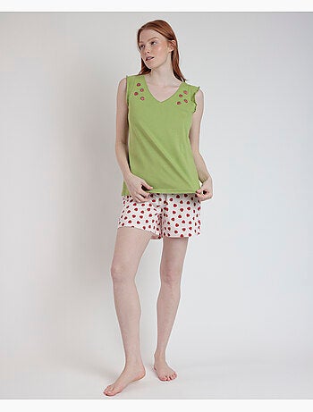Pyjama sans manches pour femme ADMAS Strawberry Field