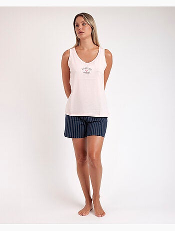 Pyjama sans manches pour femme, motif Loading Energy, RESTEZ À LA MAISON