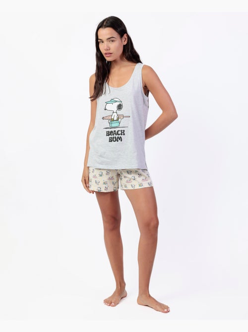 Pyjama sans manches pour femme PEANUTS Summer Break - Kiabi Pyjama sans manches pour femme PEANUTS Summer Break - Kiabi