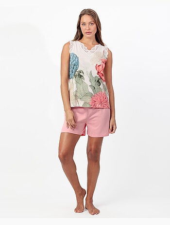 Pyjama sans manches Square Garden pour femme ADMAS GARDEN